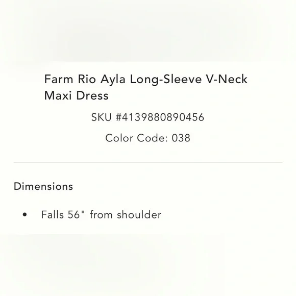 Farm Rio Ayla Long Sleeve V-Neck Green Floral Bohemian Maxi Dress - Picture 6 of 6